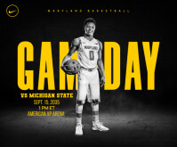 Black Professional Basketball Gameday Medium Rectangle template