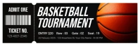 Black Professional Basketball Ticket Twitter Banner template