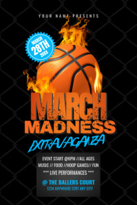 Black Professional Basketball Tournament Poster template