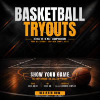 Black Professional Basketball Tryouts Instagram Post template