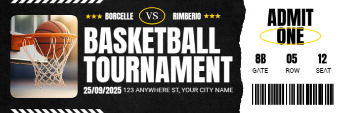 Black Professional Basketball Twitter Banner Template | PosterMyWall