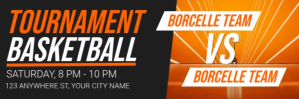 Black Basketball Tournament Twitter-header Template