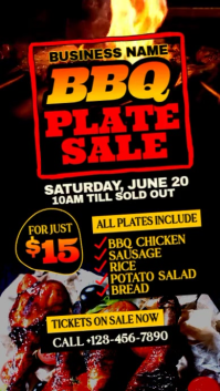 Black Professional Bbq Plate Sale Instagram Reel template
