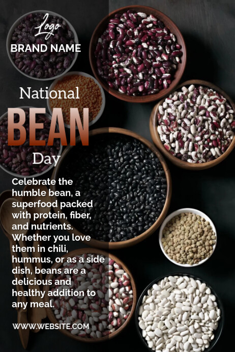 Black Professional Bean Day Poster Template | PosterMyWall