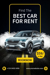 Black Professional Best Car For Rent Poster template