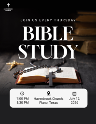 Black Bible Study Event Løbeseddel Template - Page 1
