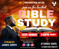Preto Bible Study Event Rectángulo Mediano Template