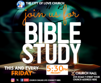 Black Professional Bible Study Event Medium Rectangle สามเหลี่ยมขนาดกลาง template