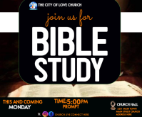 Black Professional Bible Study Event Medium Rectangle สามเหลี่ยมขนาดกลาง template