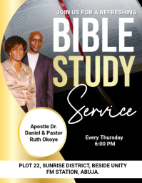 Black Professional Bible Study Service Flyer Folder (US Letter) template