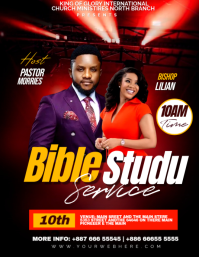 黑色 Bible Study Service Folder Template