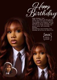 Black Birthday Celebration A4 Template