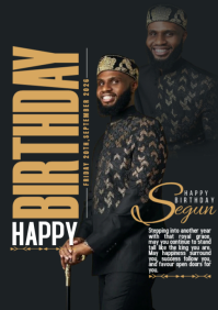 Black Birthday Celebration A5 Template