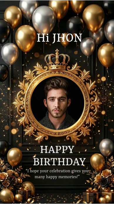 Black Professional Birthday Celebration Digital Display Template ...