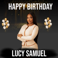 Black Professional Birthday Celebration Instagram Post Video template