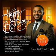 Black Professional Birthday Celebration Instagram Post template