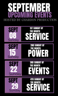 Black Monthly Event Schedule Umthetho we-US Template