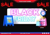 Black Professional Black Friday Sale Postcard template