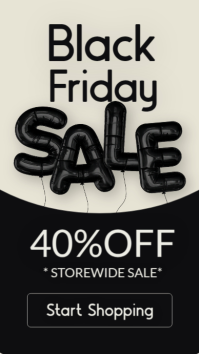 Black Professional Black Friday Sale Poster Template – Elegant 40% Off Storewide Design Instagram St