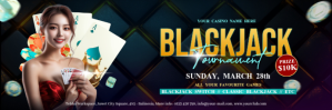 Black Professional Black Jack Tournament, Casino Poker Twitter Banner template