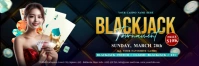 Black Professional Black Jack Tournament, Casino Poker Twitter Banner template
