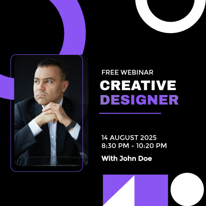 Black Professional Black Purple Webinar Instagram Post Template ...
