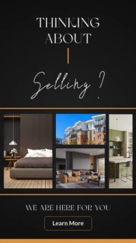 Black Professional Black White And Orange Minimal Modern Real Estate Advertising Instagram Story Vid template