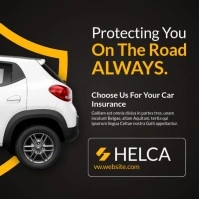 Black Professional Black White And Yellow Insurance Advertisement Instagram Post Banner  Instagram P template