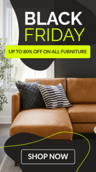 Black Black Friday Furniture Sale Instagram 快拍 Template