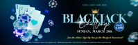 Black Professional Blackjack Challange Casino Poker Twitter Banner template
