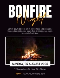 Black Professional Bonfire Flyer (us Letter) Iflaya (Incwadi ye-US) template