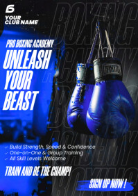 Black Professional Boxing Academy A4 template