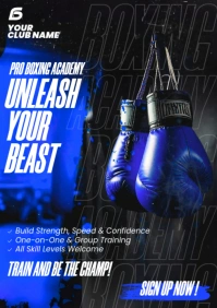 Black Professional Boxing Academy A4 template