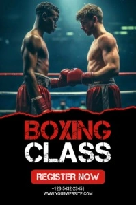 Black Professional Boxing Class Poster template