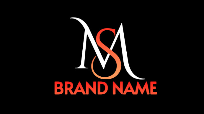 Black Professional Brand Name Logo Design  Digital Display (16:9) template