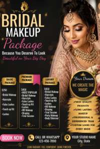 Negro Bridal Makeup Packages Poster Template