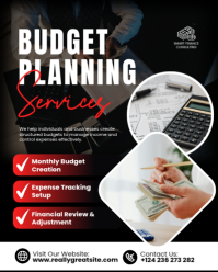 Black Professional Budget Planning Services Instagram Portrait template