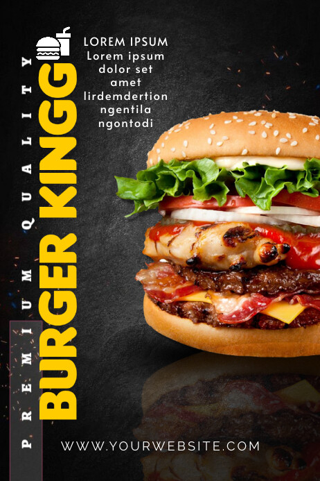Black Professional Burger King  Poster template