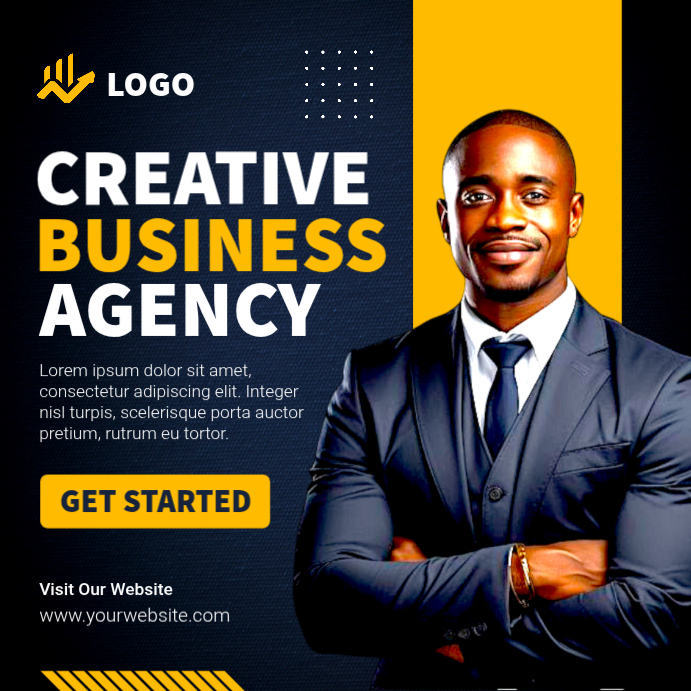Black Professional Business Agency Instagram Post Template | PosterMyWall