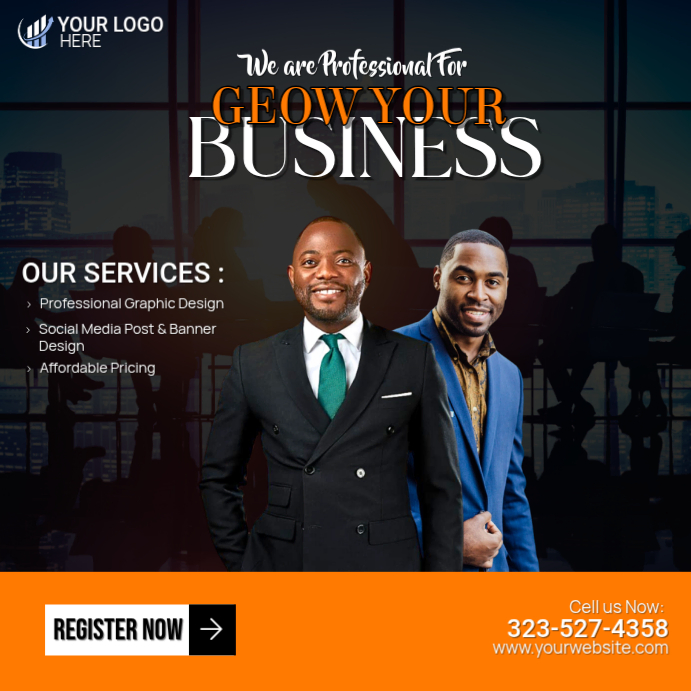 Black Professional Business Instagram Post Template | PosterMyWall