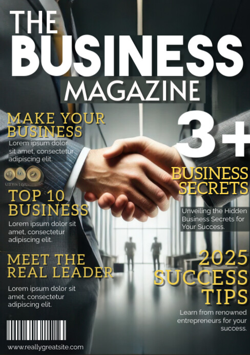 Business Magazine Examples Black Professional Business Magazine Cover A5 Template | PosterMyWall