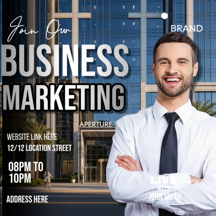 Black Professional Business Marketing Event Instagram Post Template ...