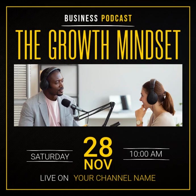 Black Professional Business Podcast Instagram Post Template | PosterMyWall