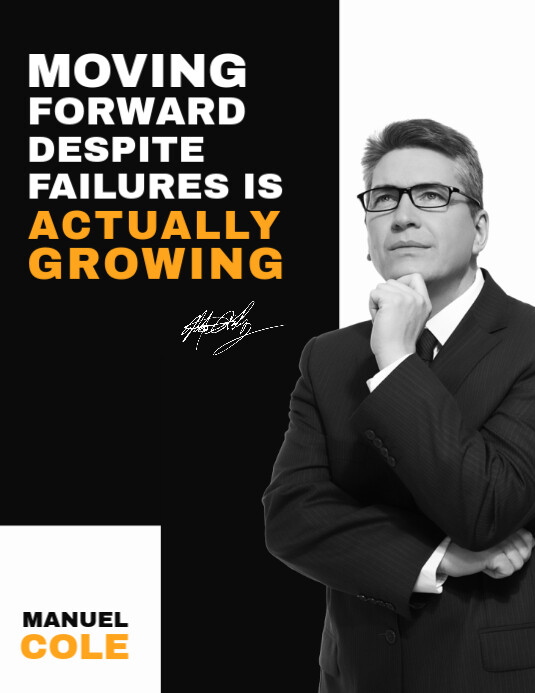 Black Professional Business Quotes Flyer (us Letter) Template