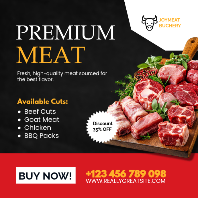 Copy of Black Professional Butcher Shop Promotion Instagram Post ...