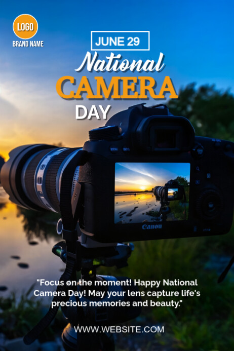 Black Professional Camera Day Poster Template | PosterMyWall