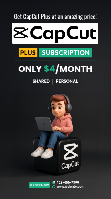 Black Professional Capcut Subscription Selling Ad Template Instagram ...