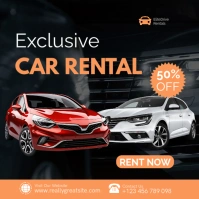 Black Professional Car Hire Services Advertisement Template Instagram Post