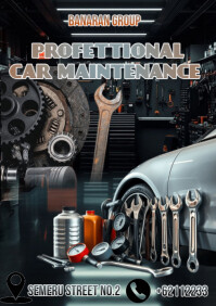 Black Professional Car Maintenance A4 template