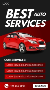 Black Professional Car Maintenance Service Instagram Story template